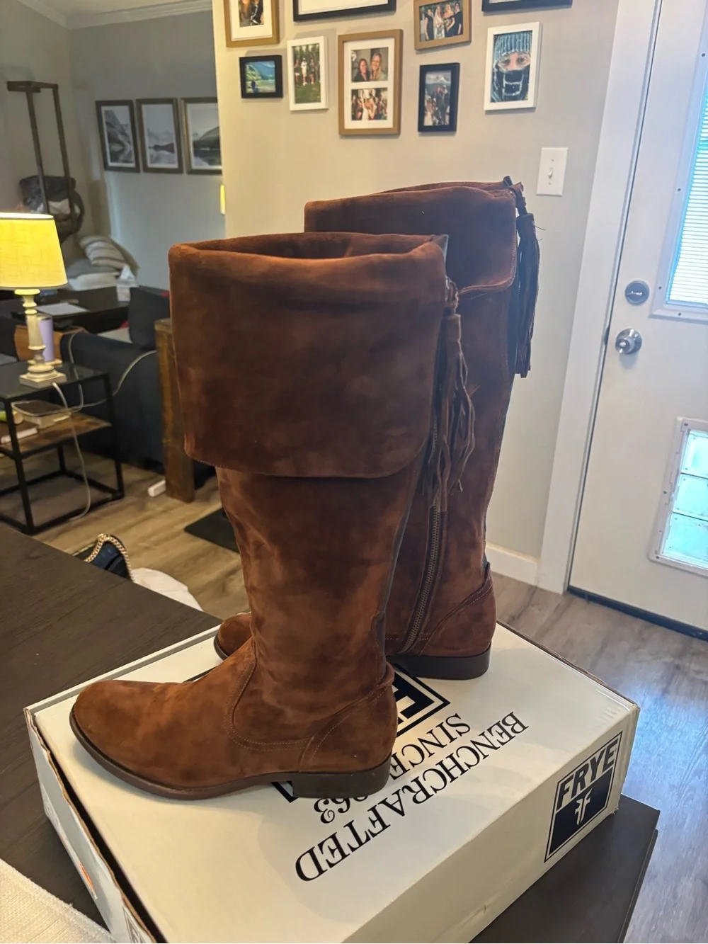 Frye Chestnut Brown Over-the-Knee Slouch Suede Boots